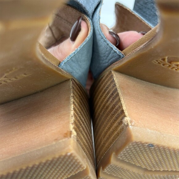 Sorel Nadia Women's Heeled Sandals Blue/Gray Elastic Strap Lug Sole Size 9 - Picture 8 of 12